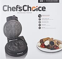 Chef'sChoice KrumKake Maker Features Nonstick Surface and Instant Heat Recovery with Temperature Control and Ready Light