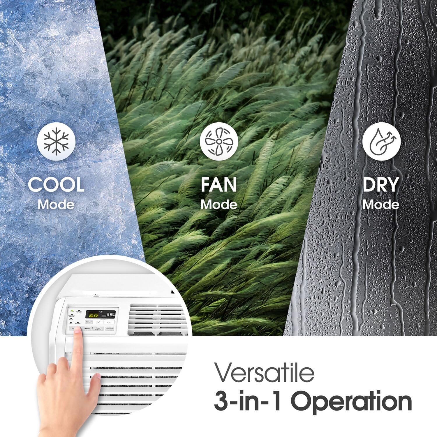 LG 6,000 BTU Window Air Conditioner, 115V, Cools 250 Sq.Ft. for Bedroom, Den, Living Room, Quiet Operation, with Remote
