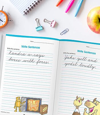 Carson Dellosa Grades 2-5 Cursive Handwriting Workbook, Writing Book With Sight Words, Sentences
