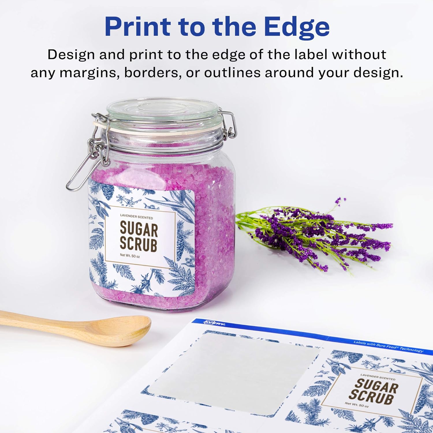 AVERY Matte White Rectangle Labels, Sure Feed Technology, 4.75" x 3.5", Print-to-The-Edge, Laser/Inkjet Printable