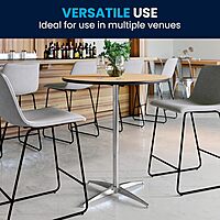 Flash Furniture Lars Round Wood Cocktail Table with 30" and 42" Columns