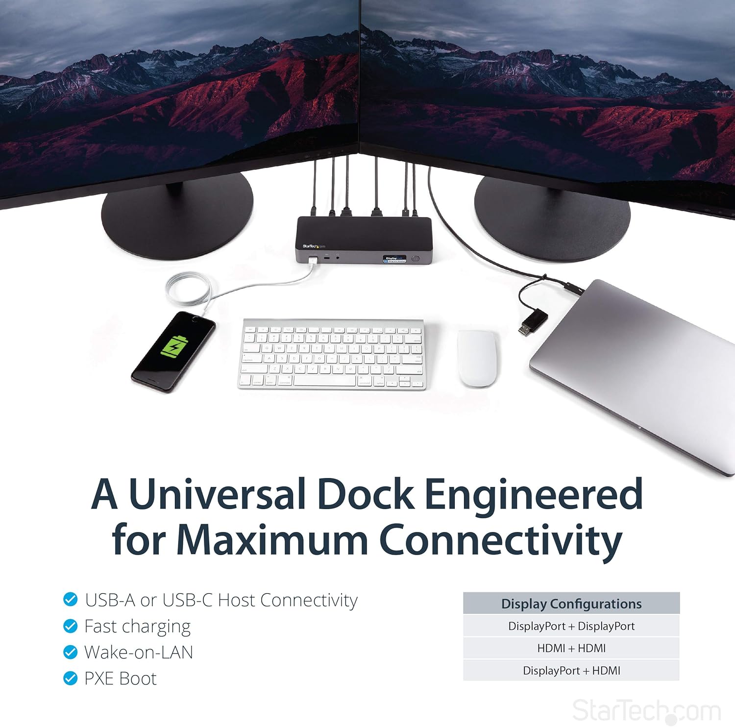 StarTech.com Universal USB-C Laptop Docking Station (Dual & Triple Monitor)