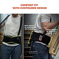 Ergodyne ProFlex 1600 9" Extended Support Back Support Brace, High-Cut Front