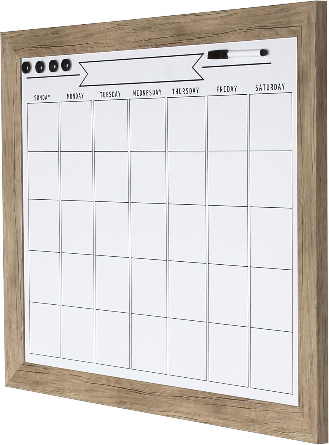DESIGNOVATION Beatrice Framed Magnetic Dry-Erase Monthly Calendar