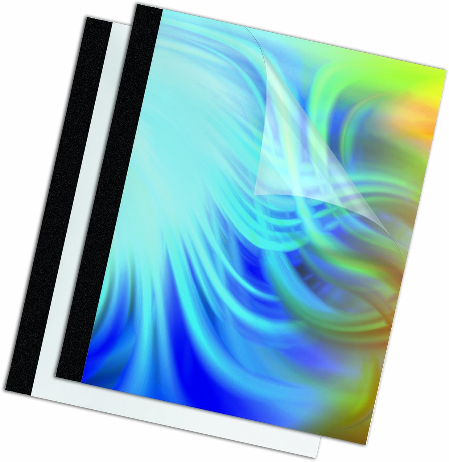 Fellowes Thermal Presentation Covers, 3/8-Inch, Transparent Front, Linen Textured Black Back, 10 per Pack (5256101)