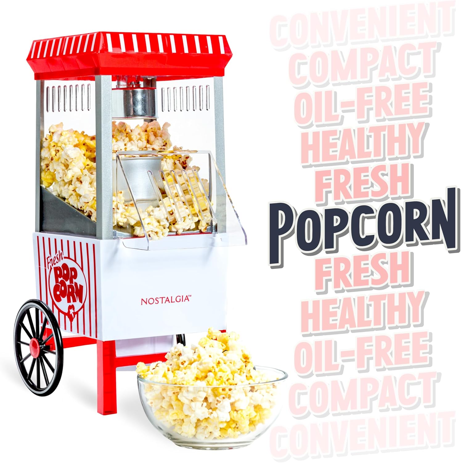 Nostalgia Vintage Hot-Air Popcorn Maker Machine