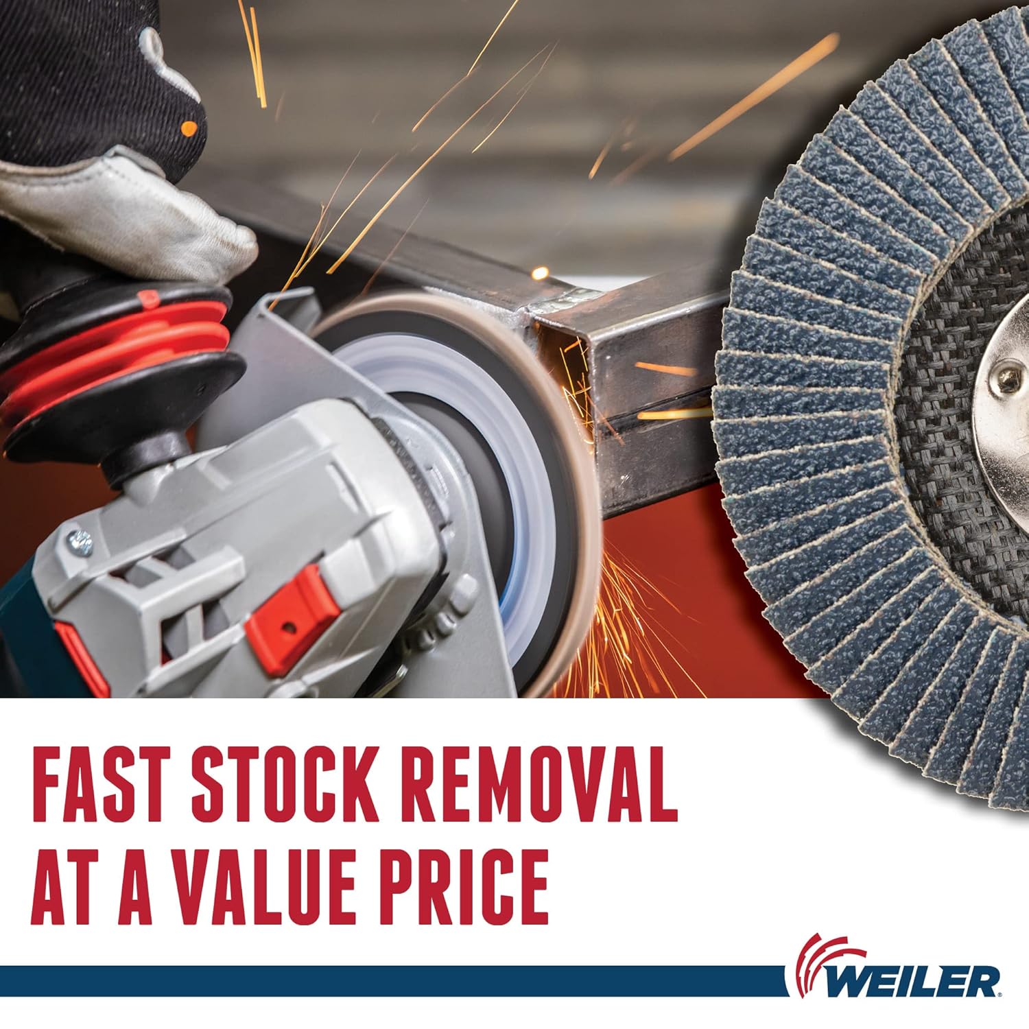 Weiler 31349 4-1/2" Wolverine Abrasive Flap Disc, Conical (TY29), Phenolic Backing, 36Z