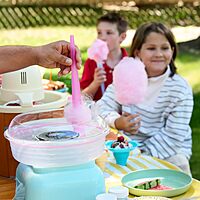 Nostalgia Classic Countertop Cotton Candy Machine, Manual, Retro Vintage Candy Maker Includes 2 Reusable Cones & Scoop