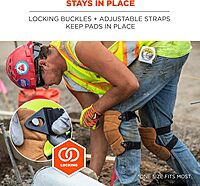 Ergodyne ProFlex 230LTR Leather Knee Pads, Heavy Duty, One Size, Brown