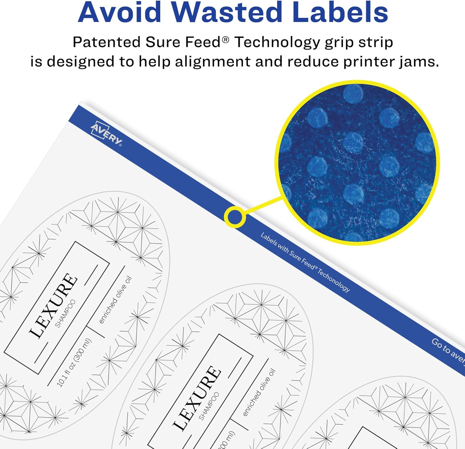 Avery Glossy Clear Oval Labels, Sure Feed Technology, 4.25" x 3.25", Print-to-The-Edge, Laser/Inkjet Printable
