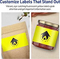 Avery Printable Rectangle Labels, Sure Feed Technology, 4\" x 5\", Neon Yellow, Print-to-The-Edge, Laser/Inkjet Printable