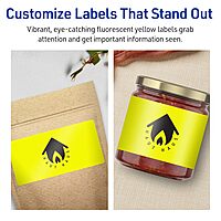 Avery Printable Rectangle Labels, Sure Feed Technology, 3 x 6, Neon Yellow, Print-to-the-Edge, Laser/Inkjet Printable