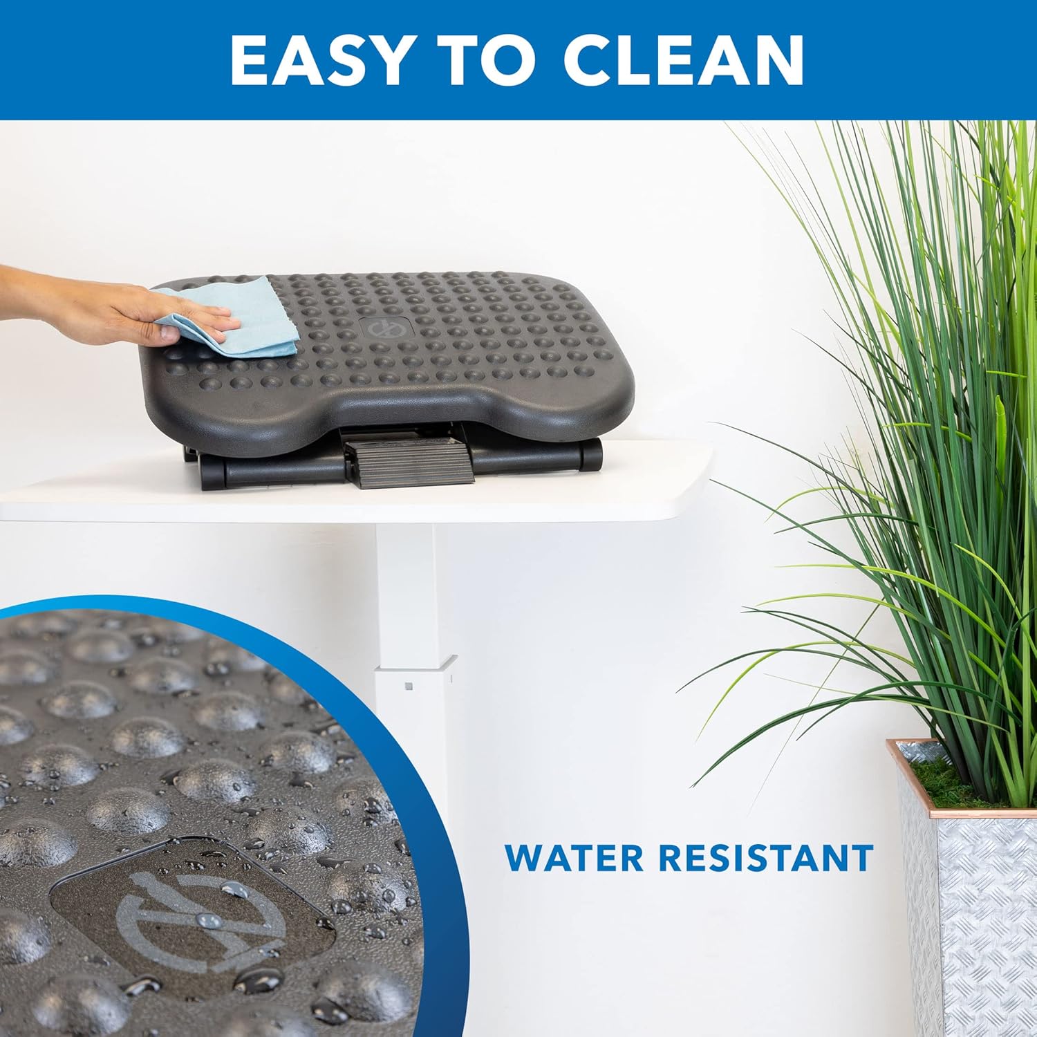 Mount-It! Ergonomic Under Desk Footrest with 3 Height Levels |Height Adjustable Tilting Foot Stool | Home Office Footrest