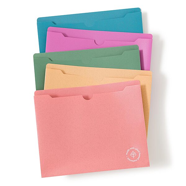 U Brands U-Eco Poly File Jacket, Set of 10, Letter Size, 1in Expansion, Assorted Brights