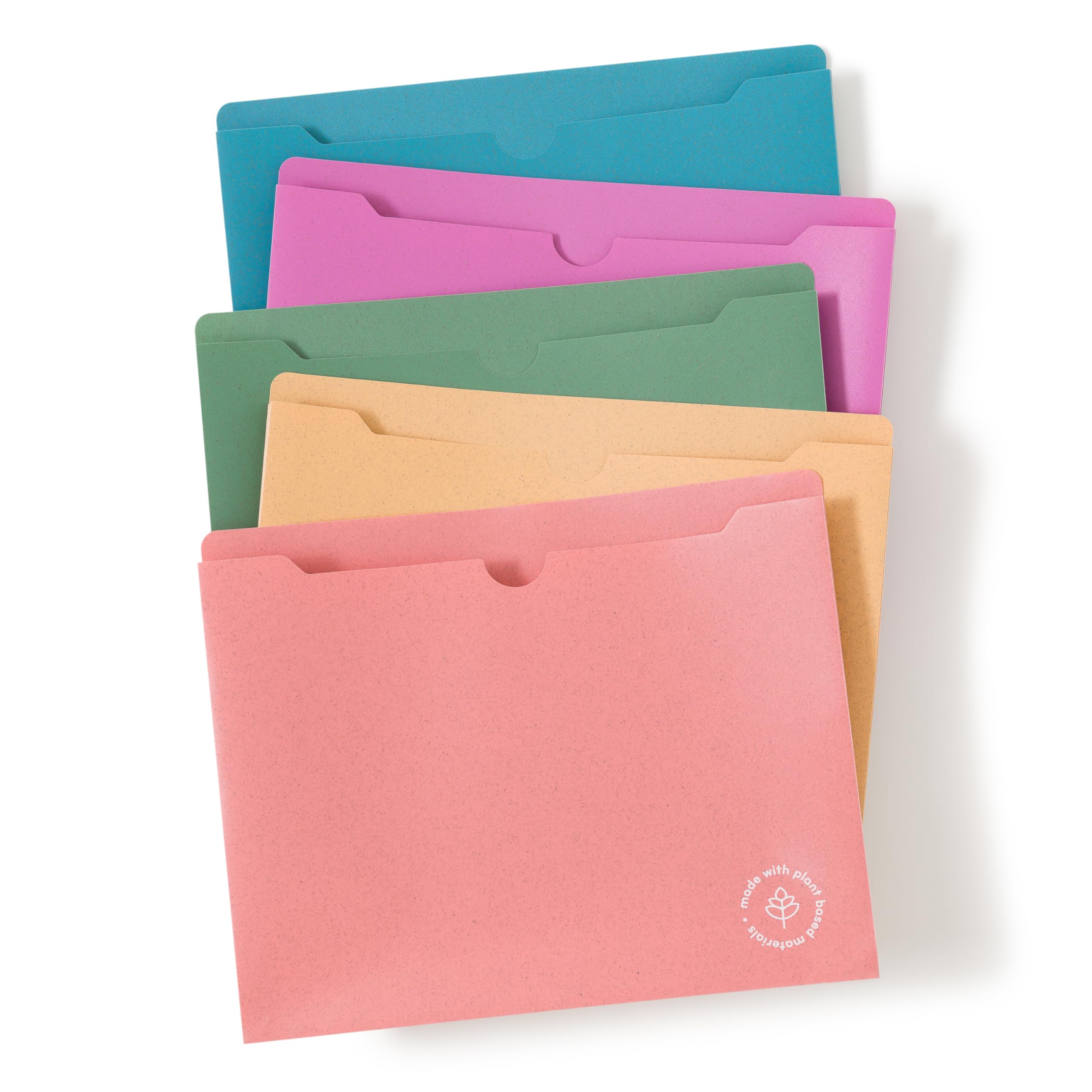 U Brands U-Eco Poly File Jacket, Set of 10, Letter Size, 1in Expansion, Assorted Brights