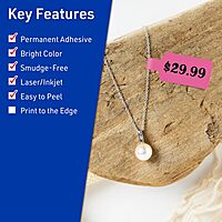 AVERY Printable Barbell Labels, Sure Feed Technology, 1/2" x 2-1/2", Bright Pink