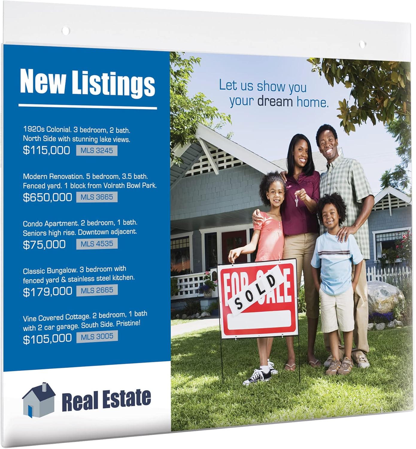 Office Depot Brand Wall Sign Holder, Horizontal, 8-1/2inH x 11inW, Clear