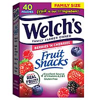 Welch's Fruit Snacks, Berries 'N Cherries, Individual Single Serve Bags, 0.8 oz (Pack of 40)