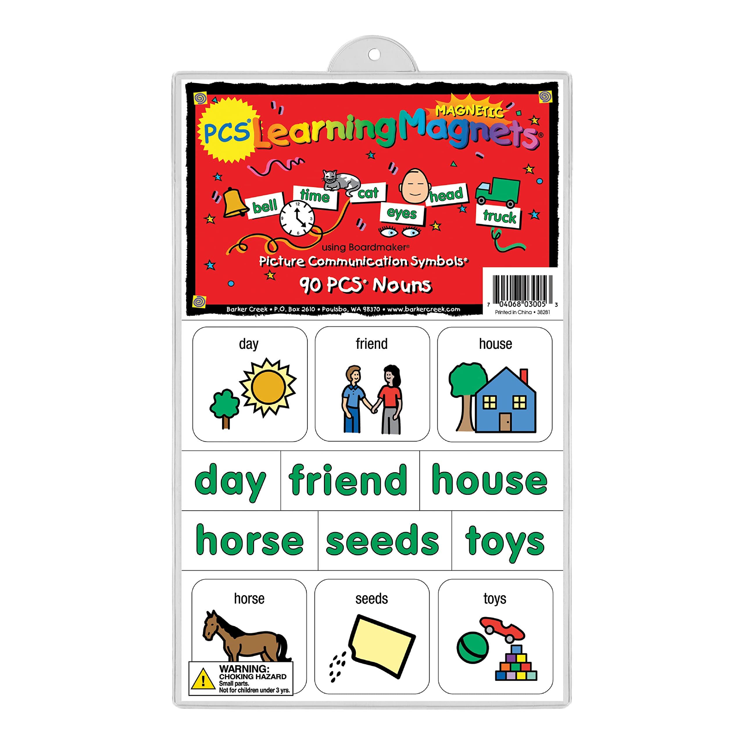 BARKER CREEK Learning Magnets, Picture Communication Symbol (PCS) Word Magnets