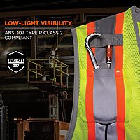 ERGODYNE GloWear 8231TV Hi-Vis Tool Tethering Safety Vest