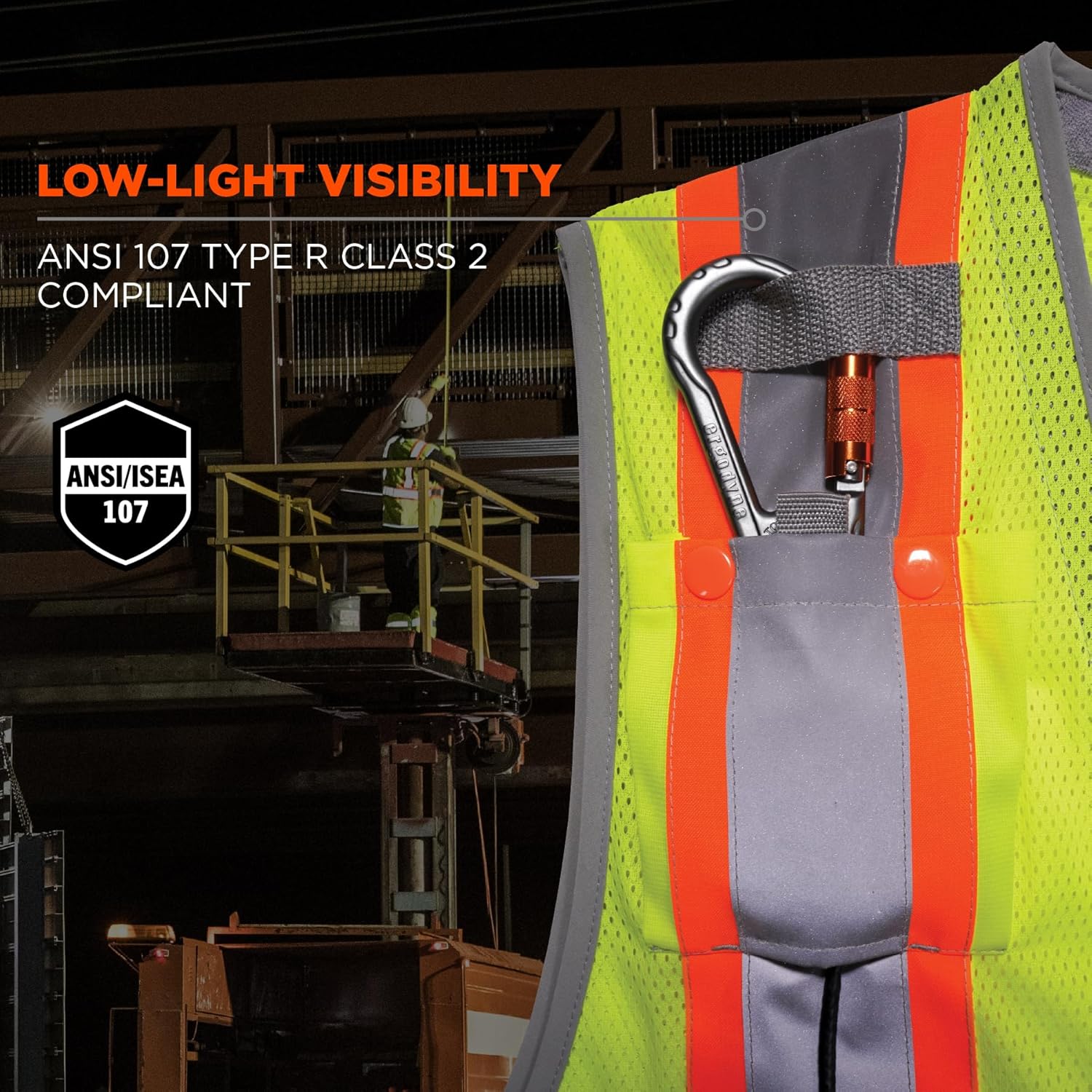 ERGODYNE GloWear 8231TV Hi-Vis Tool Tethering Safety Vest