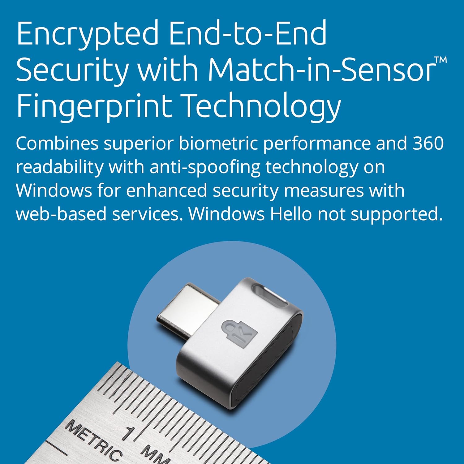 Kensington VeriMark Guard USB Fingerprint Security Key - FIDO2 & FIDO U2F