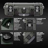 NANUK 909 Hard Case with Custom Foam Insert, Short Multipurpose Case - IP67 Waterproof Sporting Gear Storage – (12.6" x 9" x 4.4") Olive