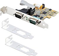 StarTech.com 2-Port PCI Express Serial Interface Card, Dual Port PCIe to RS232 (DB9) Serial Card, 16C1050 UART