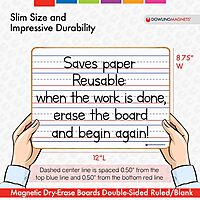Dowling Magnets Magnetic Dry-Erase Boards – Double-Sided Ruled/Blank – 12" Long x 8.75" Wide – Pack of 5. (735206), White