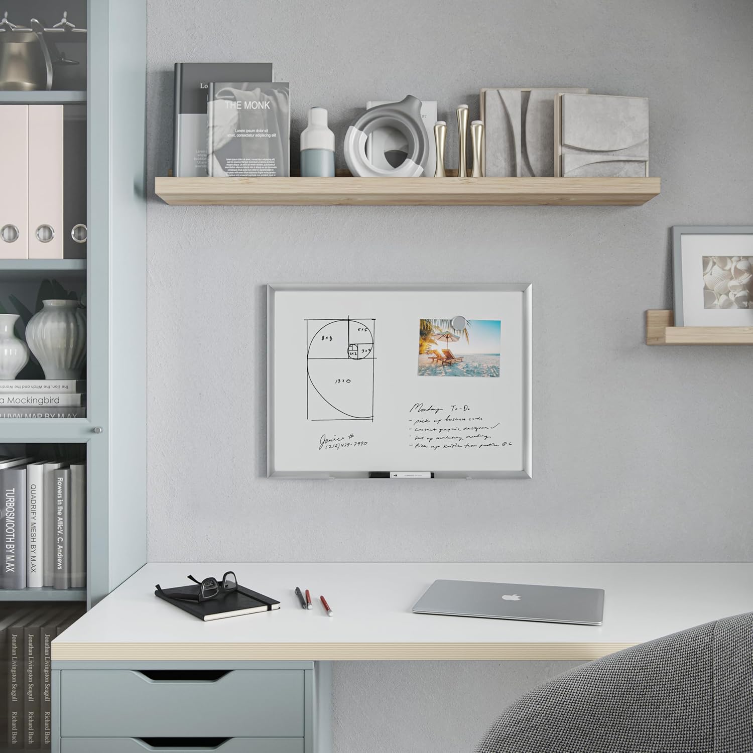 U BRANDS Magnetic Dry Erase Board, Silver Aluminum Frame