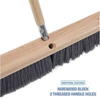 Boardwalk BWK20424 3 in. Flagged Polypropylene Bristles 24 in. Brush Floor Brush Head - Gray