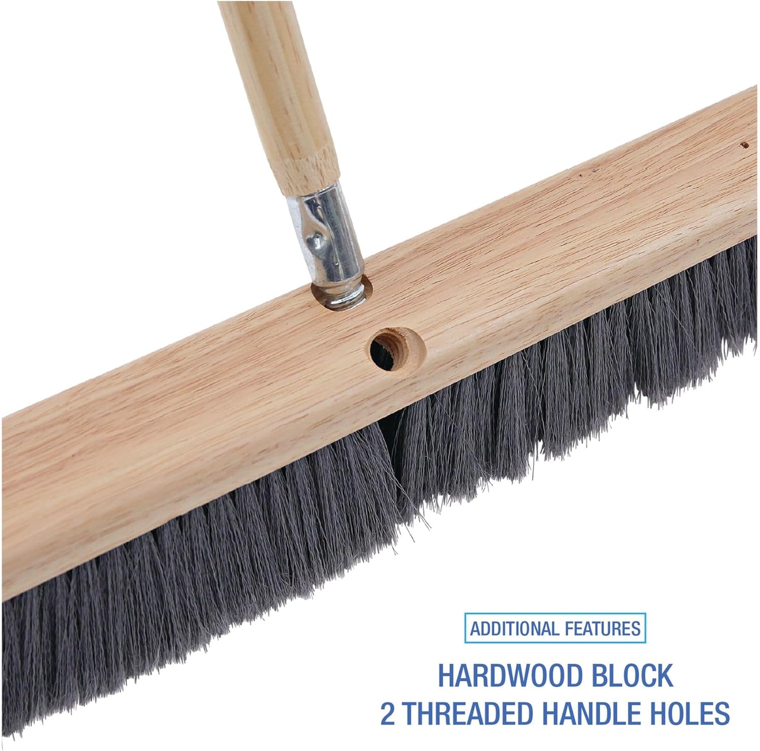 Boardwalk BWK20424 3 in. Flagged Polypropylene Bristles 24 in. Brush Floor Brush Head - Gray