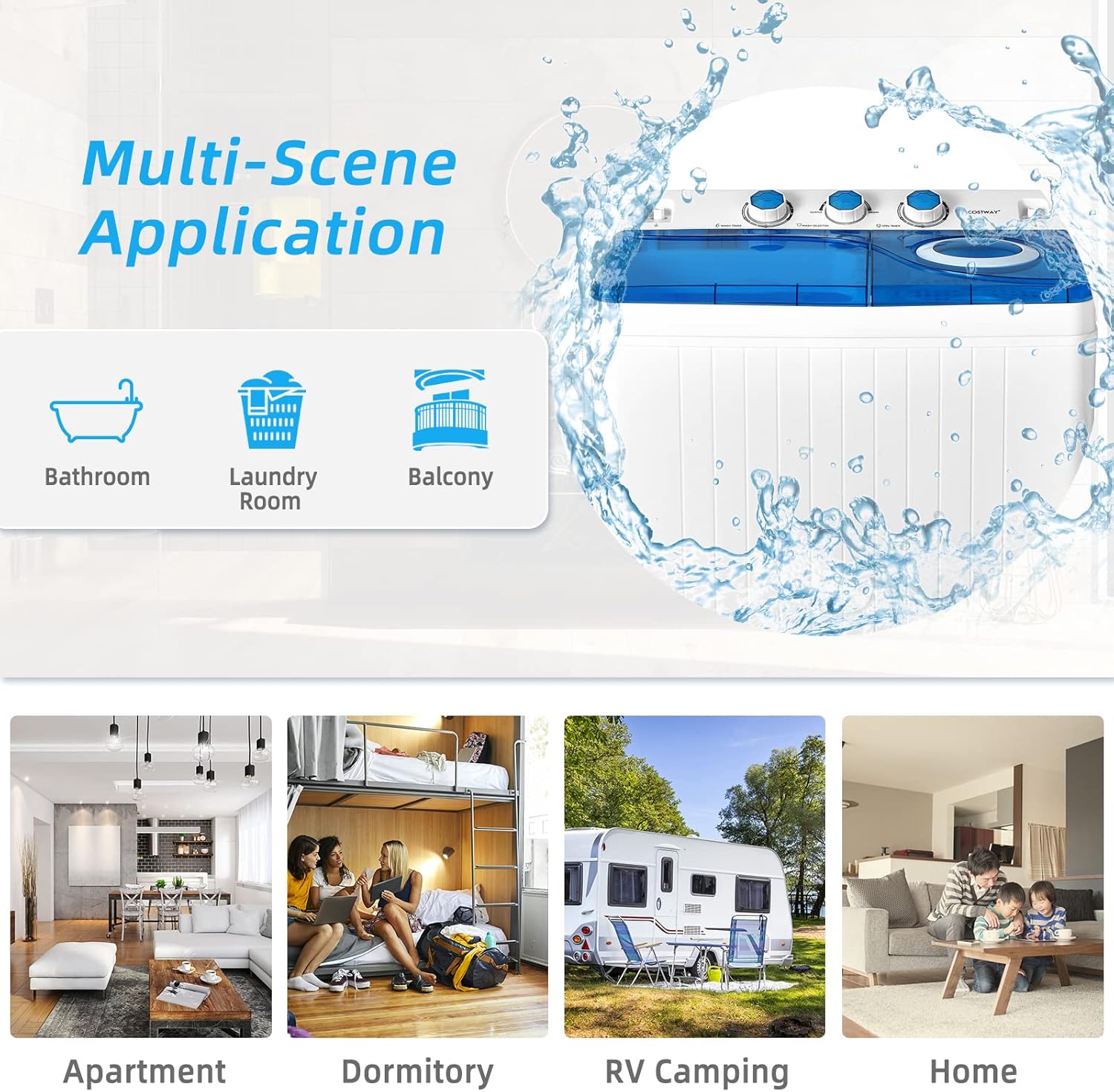 Giantex - Lavadora portátil, 2 en 1 capacidad de 26 libras