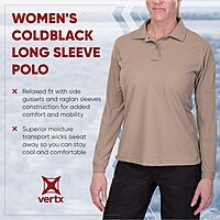 Vertx Womens ColdBlack Long Sleeve Tactical Polo Shirt