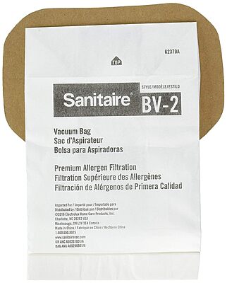 Sanitaire BV-2 Premium Paper Bag (Pack of 5), Fits Models SC412 Series Backpack Vacuum, 62370A, White