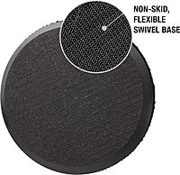 HealthSmart 360 Degree Swivel Seat Cushion, Chair Assist for Elderly, Swivel Seat Cushion for Car, Twisting Disc, Black Leather, 15 Inches in Diameter 15 Diameter Black Leather