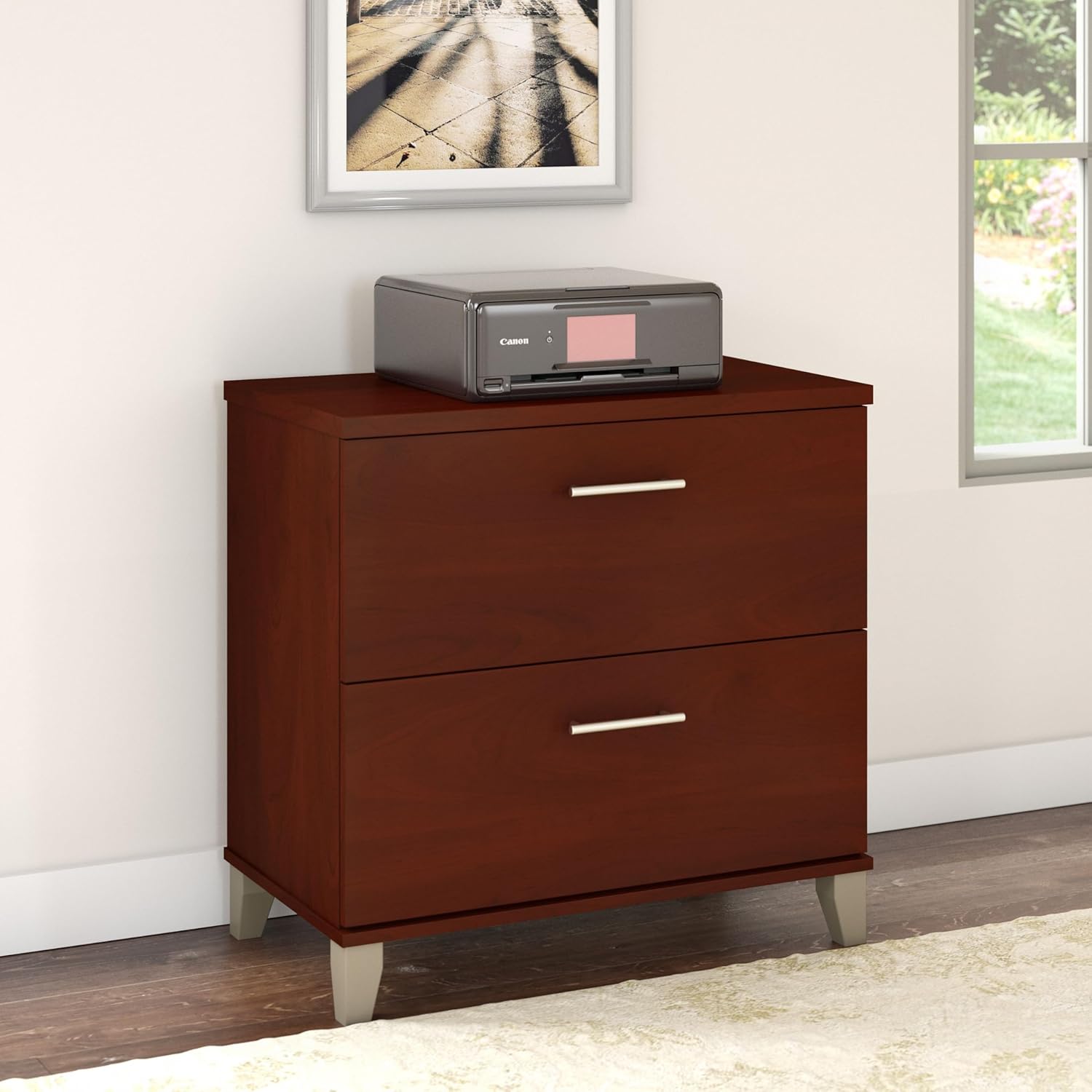 Bush Furniture 2 Drawer Lateral File Cabinet, Letter and Legal-Size Document Storage, Somerset Collection