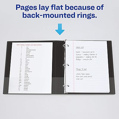 Avery Economy 3 Ring Binder, 1" Round Rings, 1 Black Binder (03301) 1" Classic