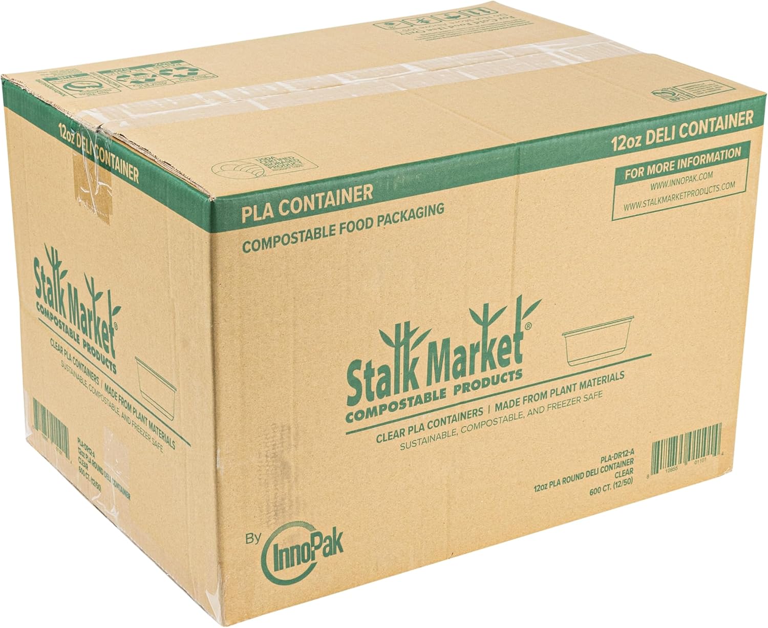 STALKMARKET Jaya 100% Compostable Clear PLA Round Deli Containers & Lids