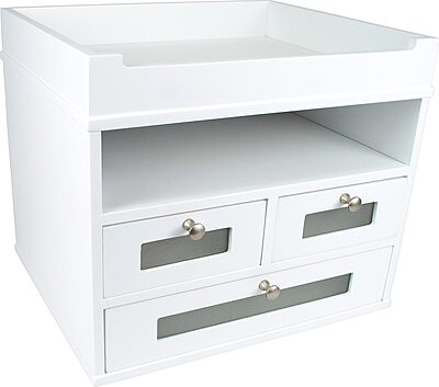 Victor Tidy Tower Desktop Organizer, Pure White, 10.8 x 12.3 x 10.8 in