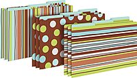 Barker Creek File Folders - Set of 9 Ribbon by The Yard Legal Size Folders, 12pt Stock, Multi-Design Set, 1/3 Cut Tabs