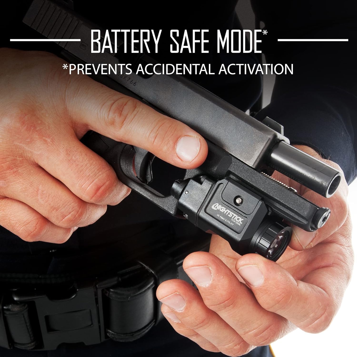 Nightstick TCM-550XL Compact Rail-Mounted Tactical Light - Waterproof Impact-Resistant Tactical Flashlight with Easy