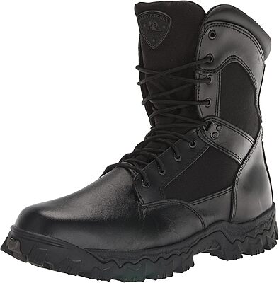 ROCKY Men's Alpha Force Zipper Waterproof Public Service Boots - Black