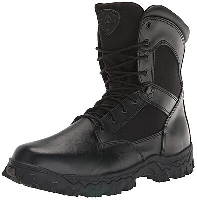 ROCKY Men's Alpha Force Zipper Waterproof Public Service Boots - Black
