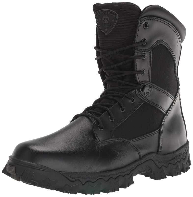 ROCKY Men's Alpha Force Zipper Waterproof Public Service Boots - Black