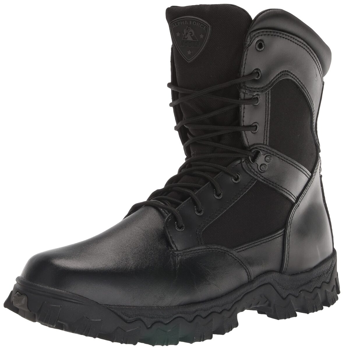ROCKY Men's Alpha Force Zipper Waterproof Public Service Boots - Black