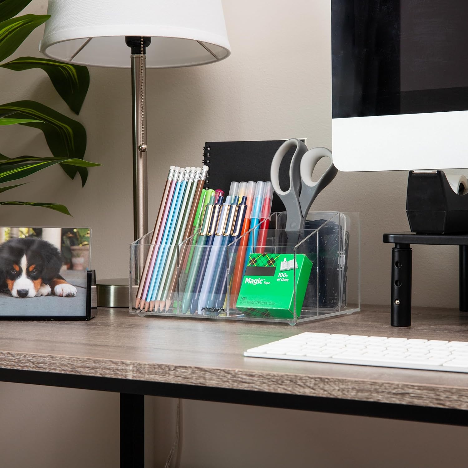 MIND READER Acrylic Desktop Organizer, Clear