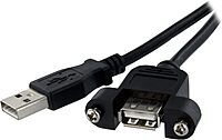 StarTech.com Panel Mount USB-A Extension Cable A to A (Male to Female)
