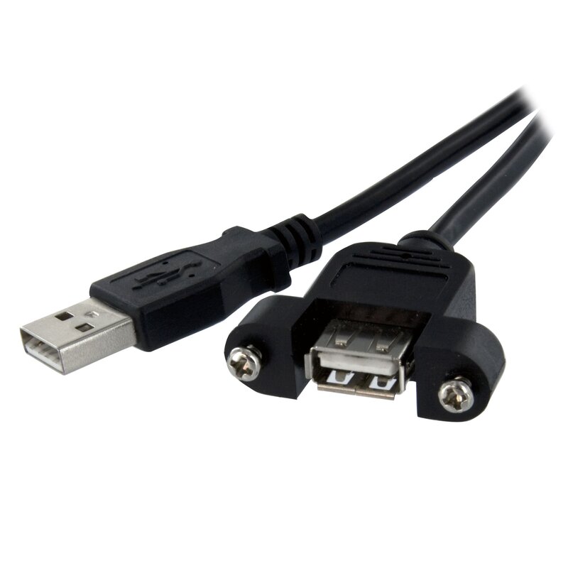 StarTech.com Panel Mount USB-A Extension Cable A to A (Male to Female)