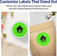 Avery Printable Round Labels, Sure Feed Technology, 2.5" Diameter, Neon Green, Print-to-The-Edge, Laser/Inkjet Printable